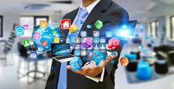 Network communications illustration (mobile and wireless networking)